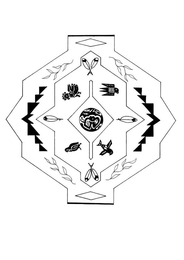 Shaman mandala coloring pages
