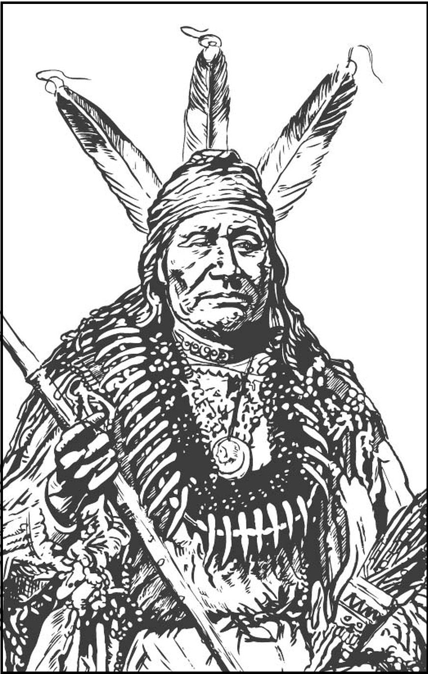 Native american indians coloring pdf book