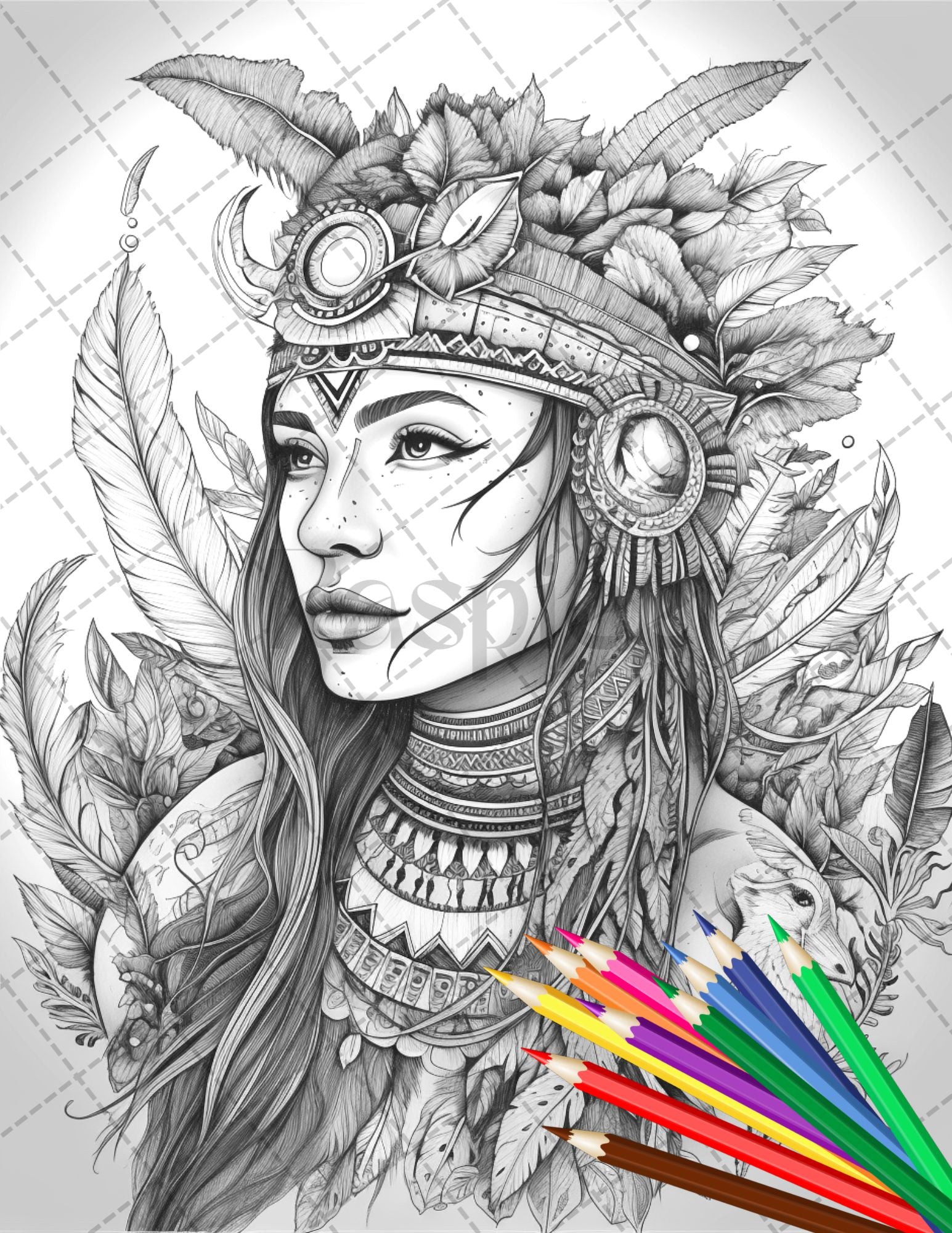 Native american girls printable coloring pages for adult native am â coloring