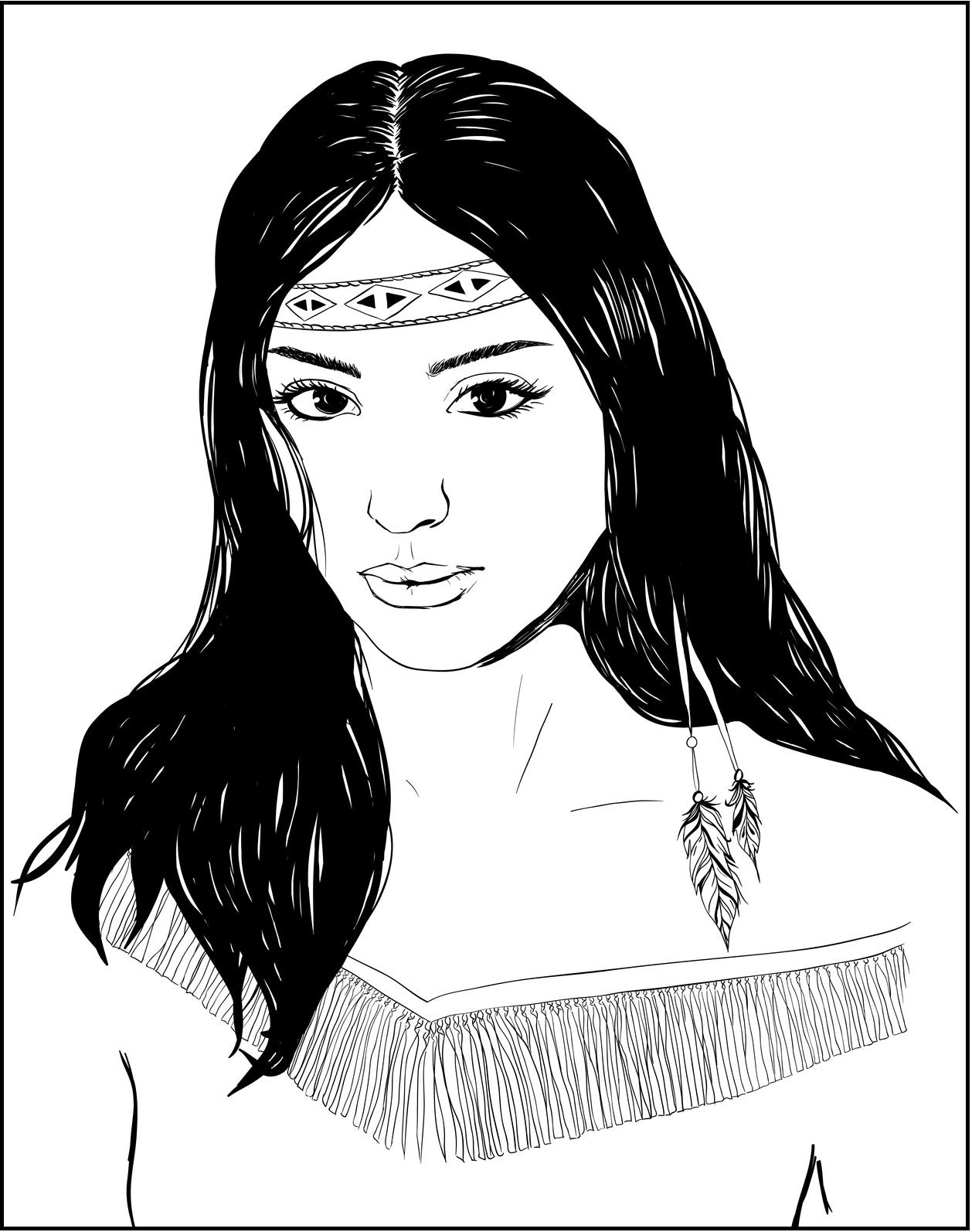 Native american beauty coloring pdf book with gorgeous native indian â rachel mintz coloring books