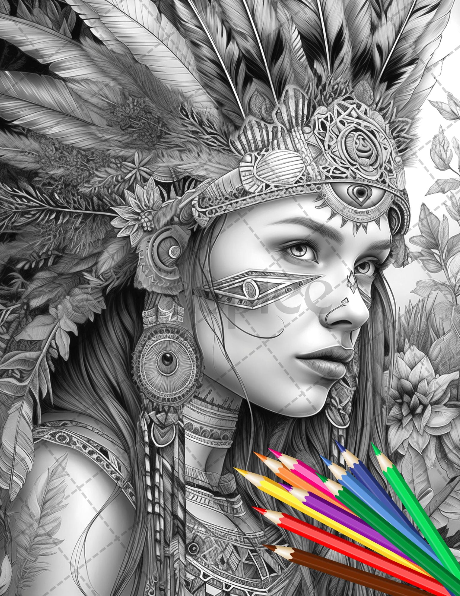 Native american girls printable coloring pages for adult native am â coloring