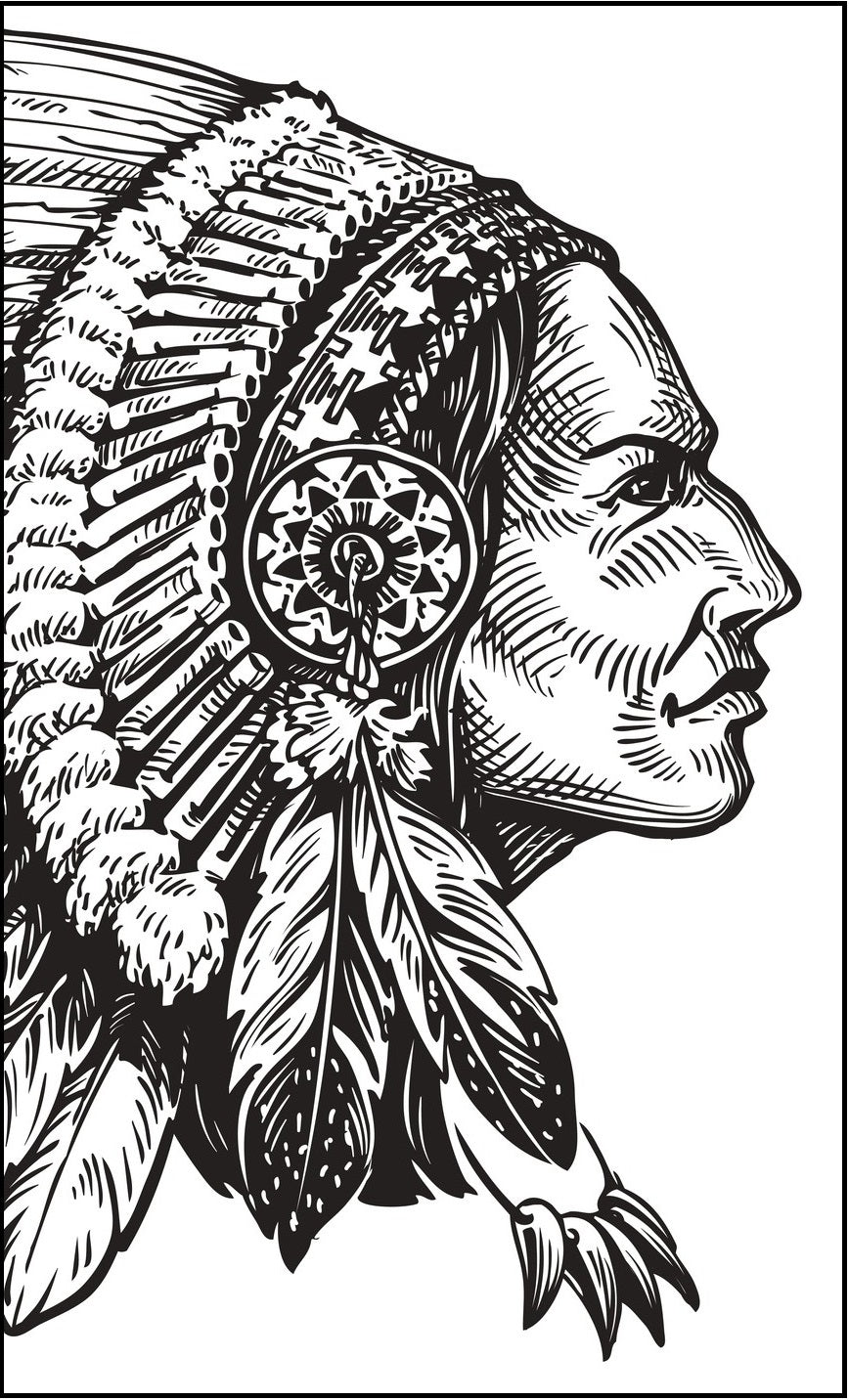 Native american indians coloring pdf book