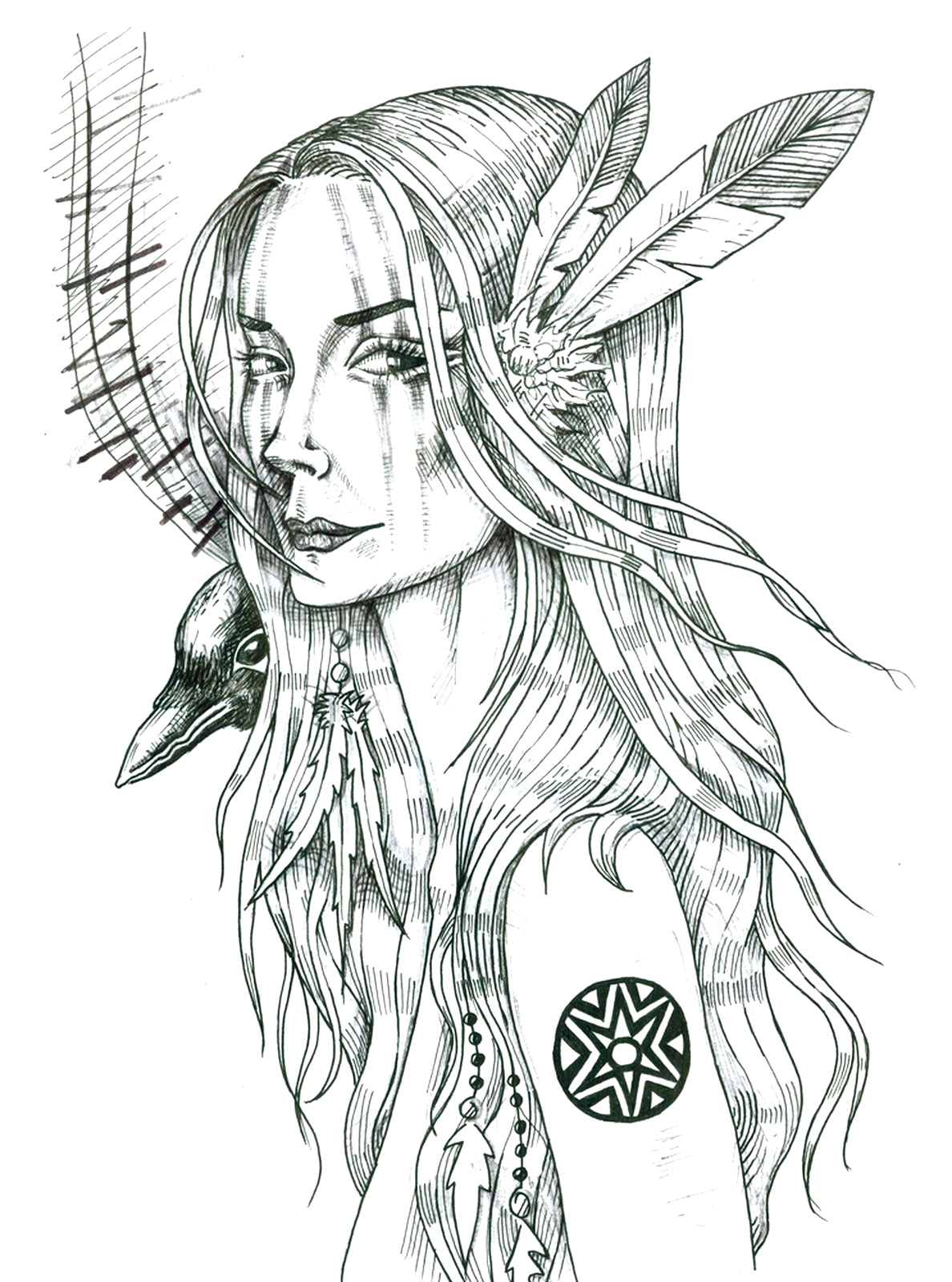 Native american beauty coloring pdf book with gorgeous native indian â rachel mintz coloring books