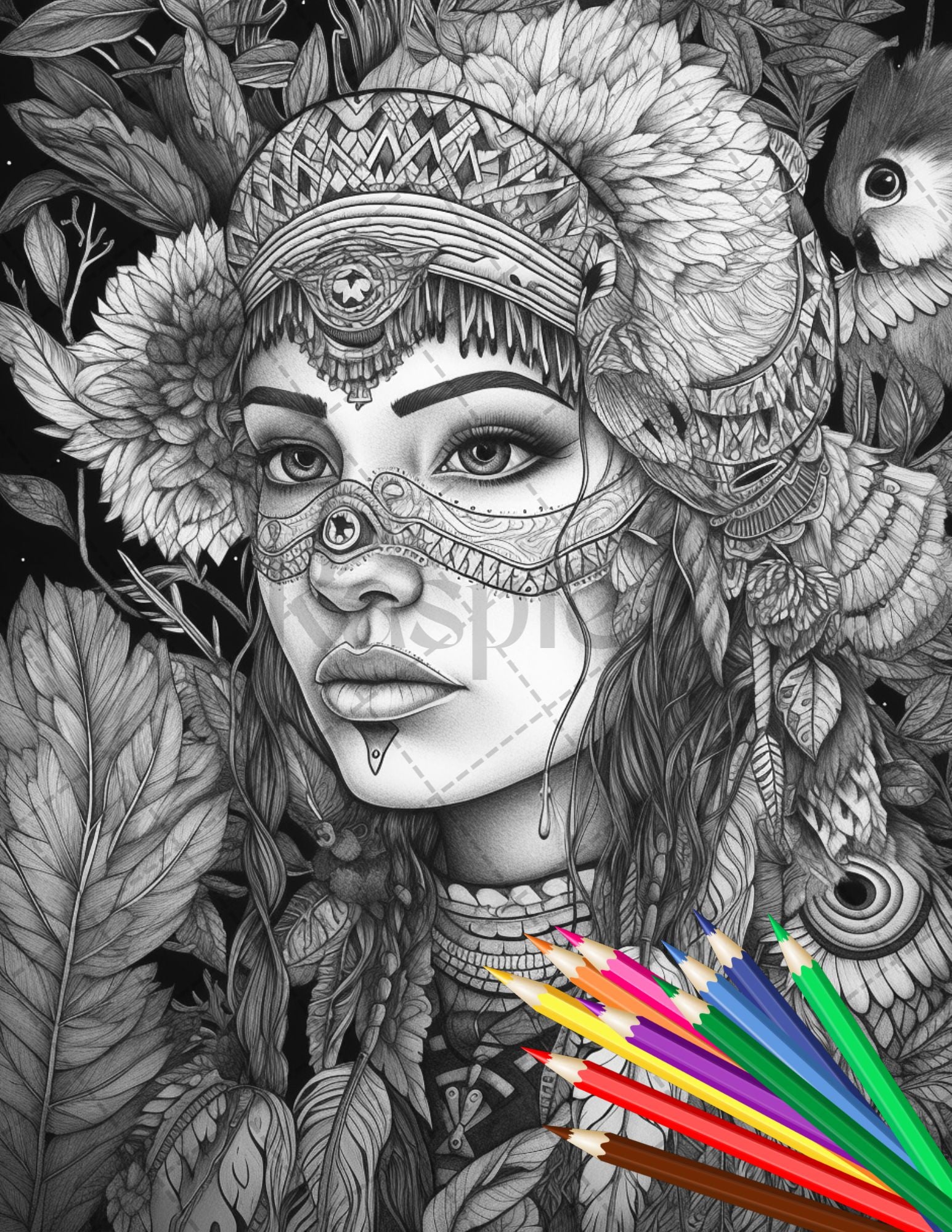 Native american girls printable coloring pages for adult native am â coloring