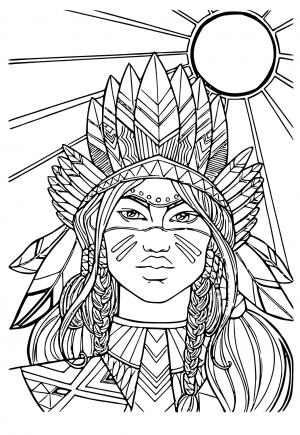 Free printable native american coloring pages for adults and kids