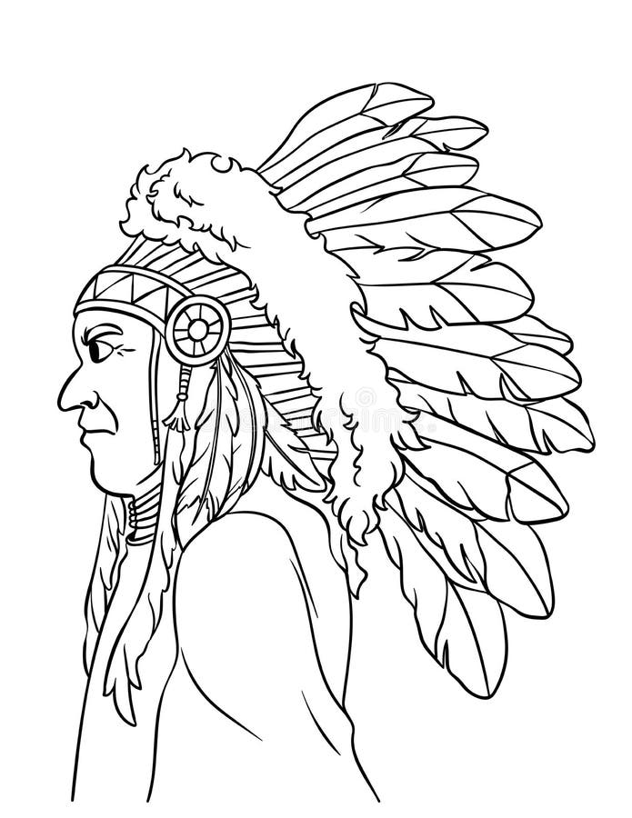 Coloring page native american stock illustrations â coloring page native american stock illustrations vectors clipart