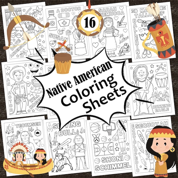Native american heritage month coloring pages native american leaders heroes coloring sheets fun crazy coloring book pdf download now