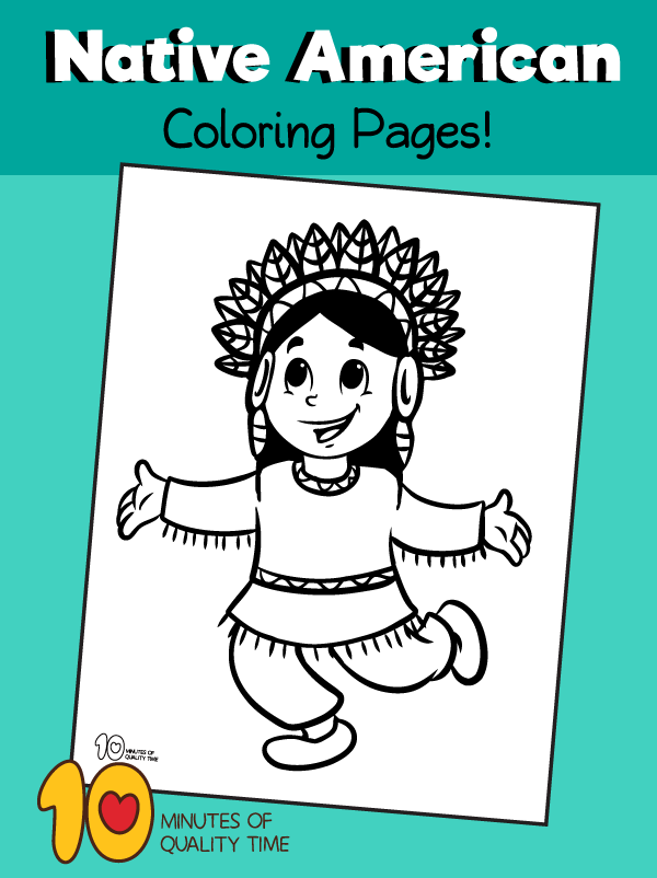 Coloring sheet native american â minutes of quality time