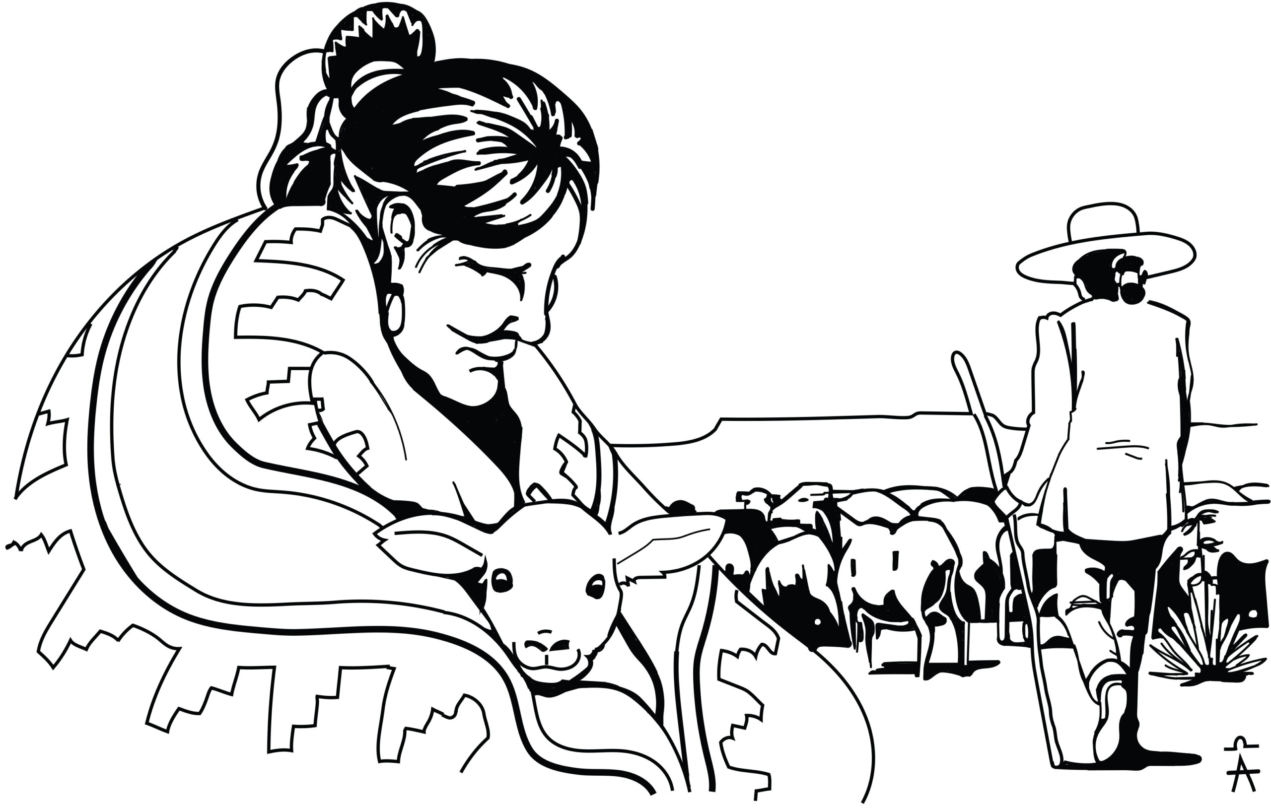 Download this coloring page to celebrate native american art