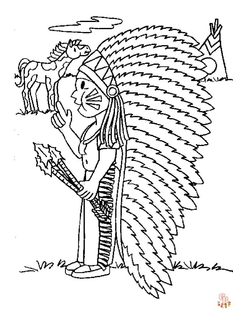Free printable native american coloring pages for kids