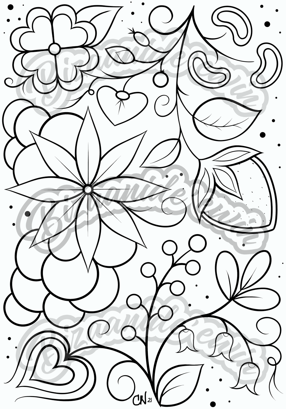 Ojibwe floral coloring page â bizaanideewin