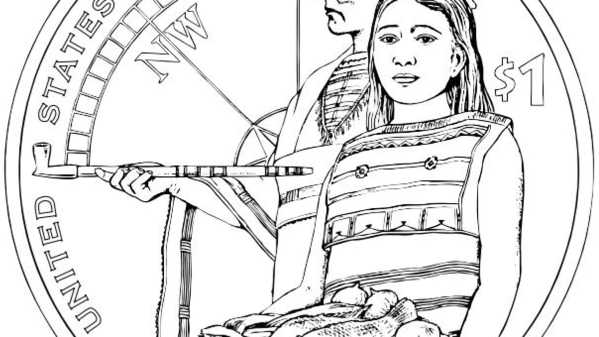 Free native american coloring pages of us mint one dollar coins collection