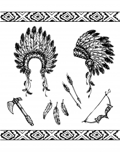 Native american various symbols