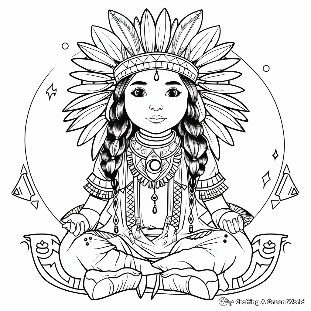 Boho rainbow coloring pages