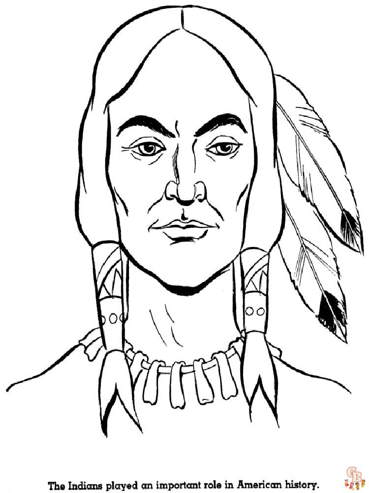 Free printable native american coloring pages for kids