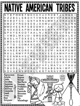 Native american tribes word search activity by tied teaching tpt