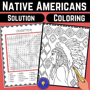 Native americans activities word search