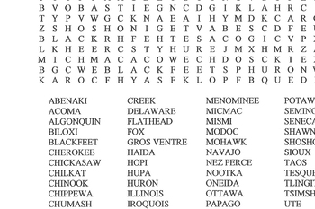Word search native american tribes by quicks corner tpt