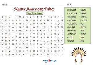 Printable native american word search