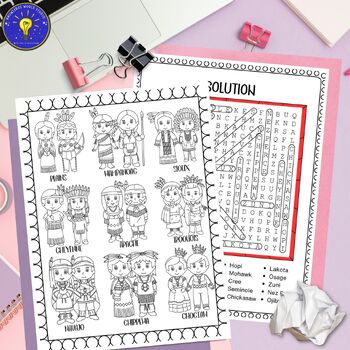 Native american tribes activities word search