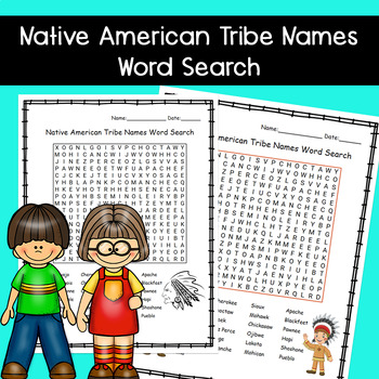 Native american tribe names word search printable by lailabee tpt