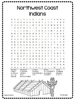 American indian tribe word search by fun to learn tpt