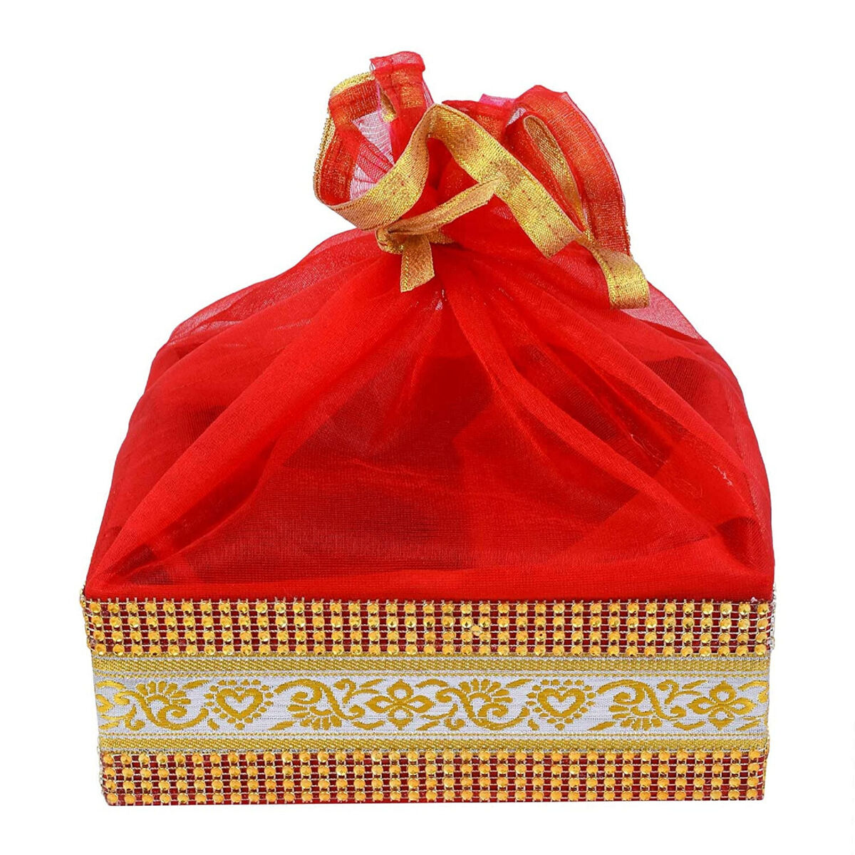 Indian traditional wedding gift hamper basket assorted color pack of