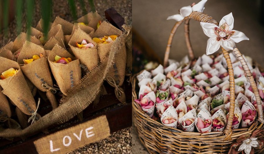The most unique fun ways to add confetti petal cones to your wedding