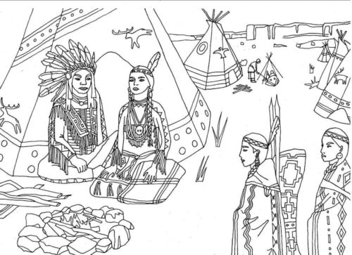 Free printable native american coloring pages