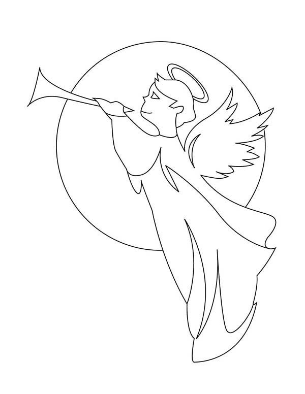 Angels gabriel with trumpet coloring page angel coloring pages angel gabriel coloring pages