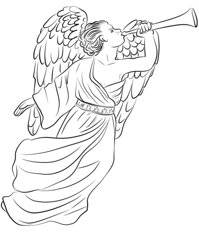 Angel gabriel coloring page free printable coloring pages