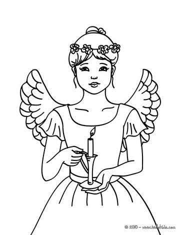 Angel on christmas eve coloring pages