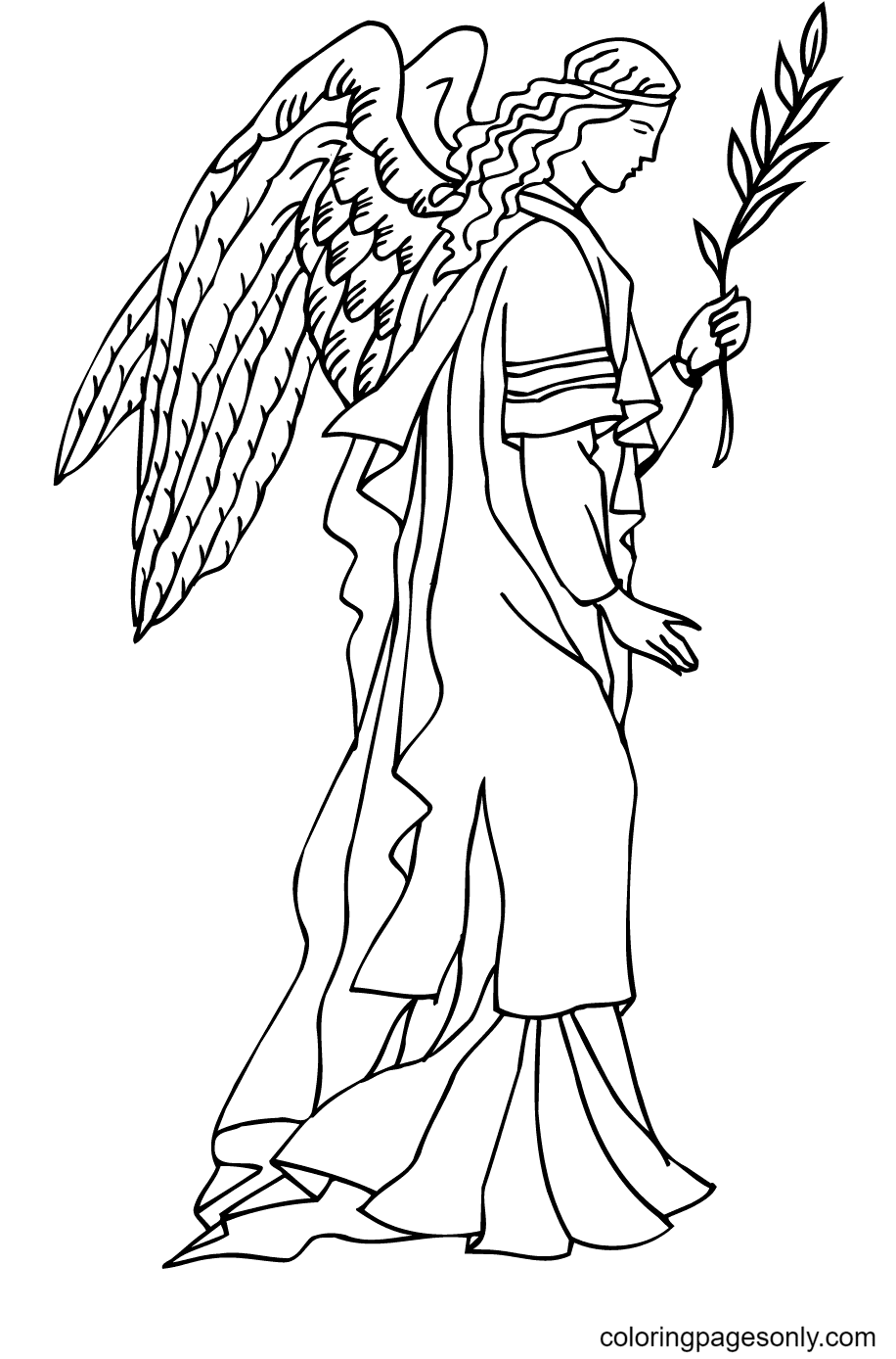 Christmas angels coloring pages printable for free download