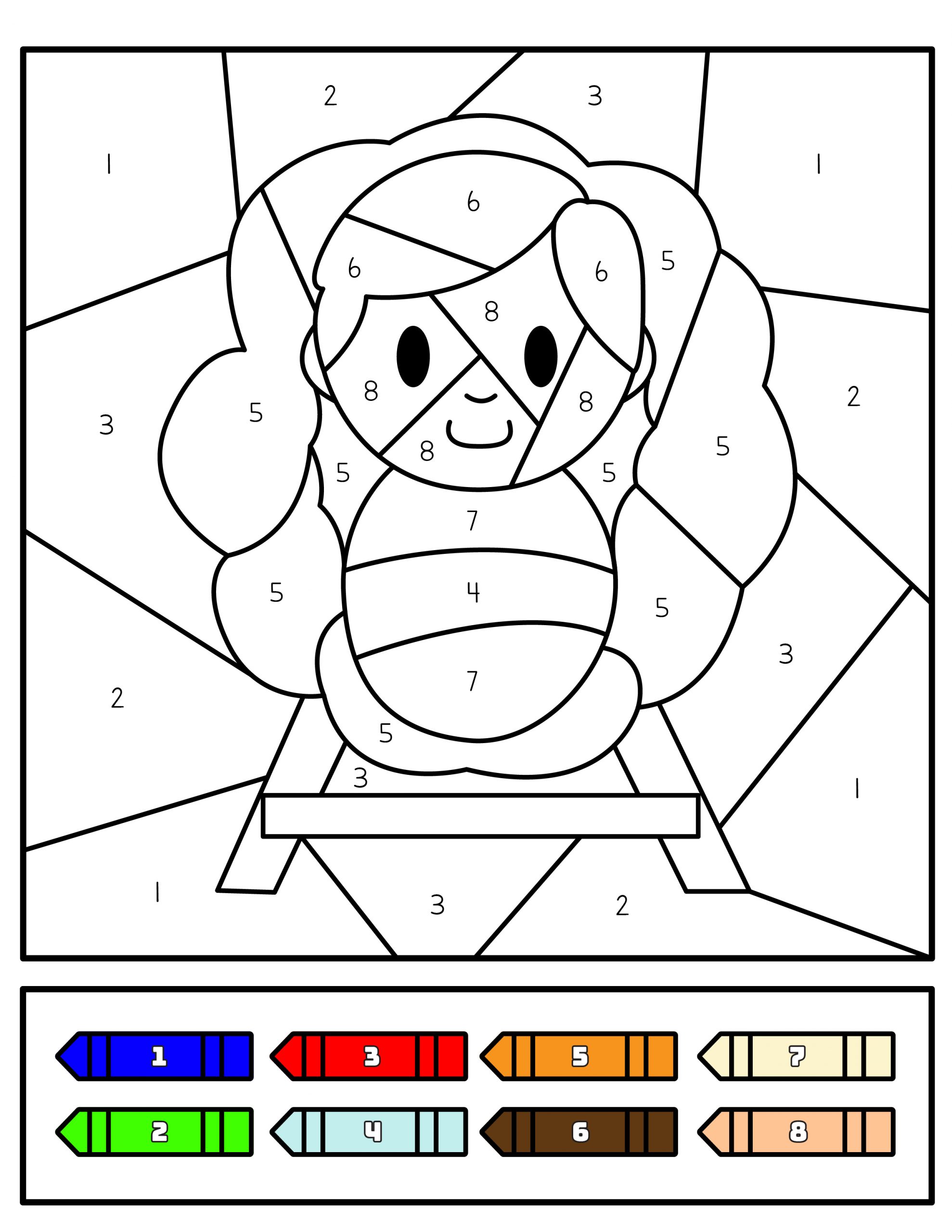 Printable nativity color by number activity pack