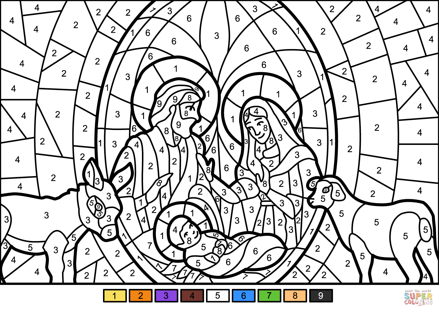 Christmas nativity scene color by number super coloring nativity coloring pages free christmas coloring pages nativity coloring