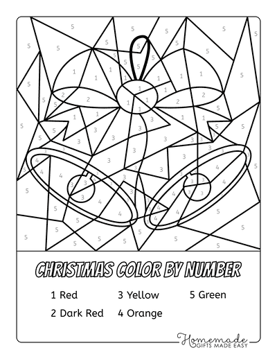 Free christmas color by number printables