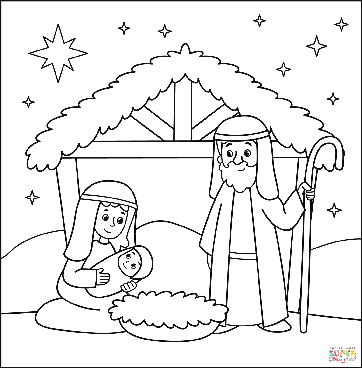 Christmas nativity coloring page free printable coloring pages
