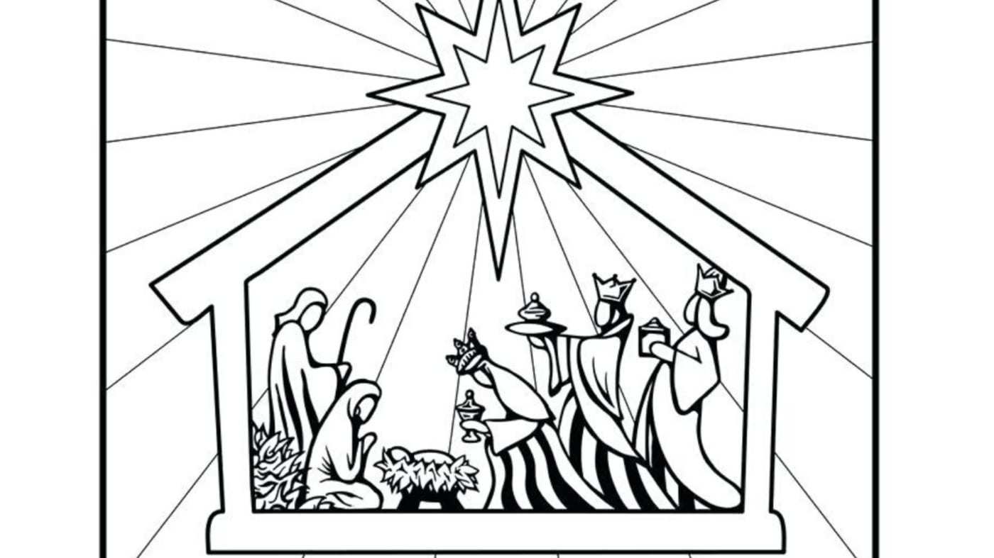 Free christmas nativity coloring printable