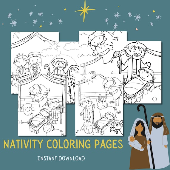Christmas nativity coloring pages for kidnativity coloring pagesbethlehem nativitymanger baby jesusnativity downloadthe christmas story