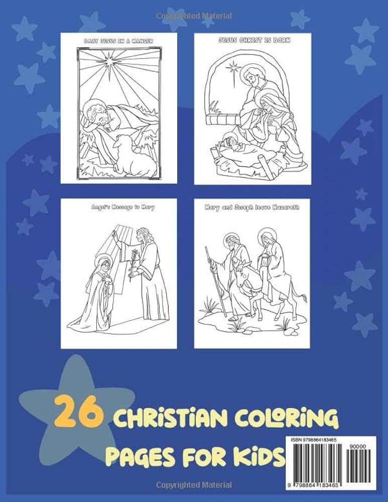 Nativity coloring book the bible story of christmas for kids including the birth of jesus holy family angels more christian coloring books for kids fine daria books