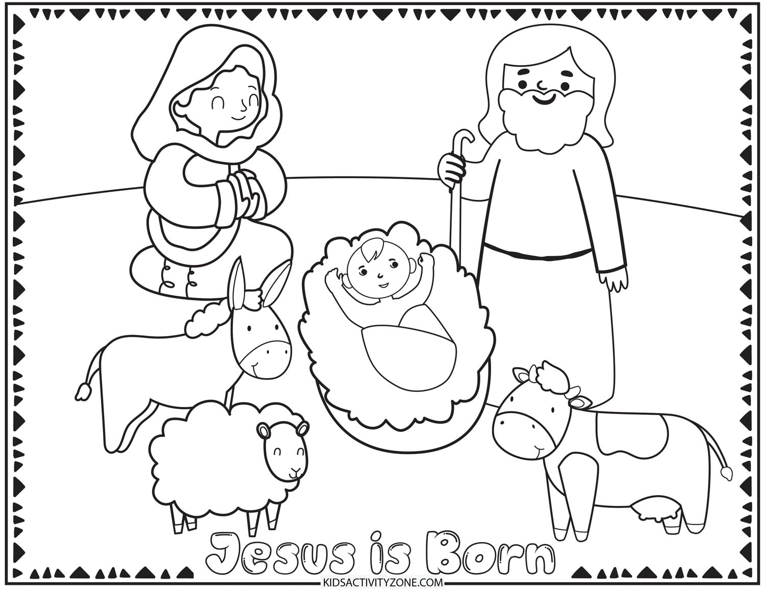 Christmas story coloring pages