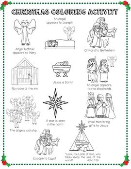 Christmas coloring page activity chronological events teaching tool christmas coloring pages christmas colors the nativity story