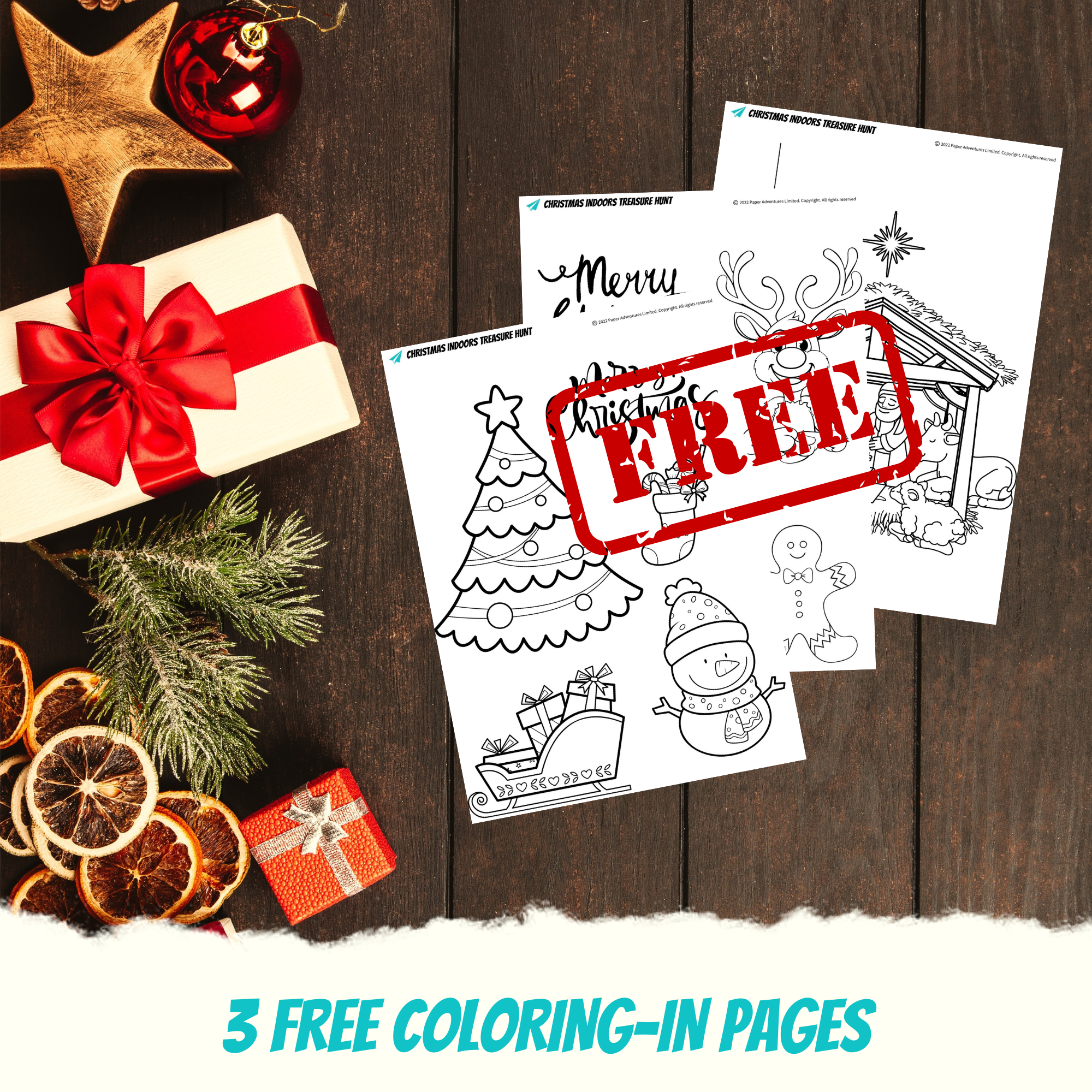 Christmas treasure hunt printable kids home game â paper adventures