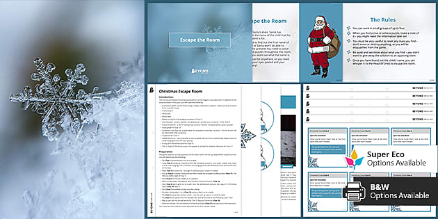 Christmas escape room activity pack beyond teacher made