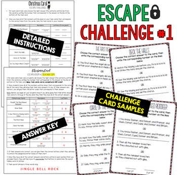 Christmas escape room activities trivia puzzle games for students
