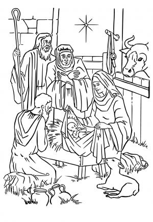 Free printable nativity coloring pages for adults and kids