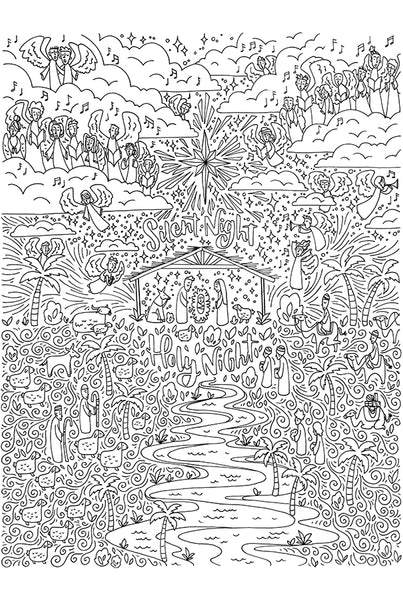 Giant nativity coloring poster caravan shoppe