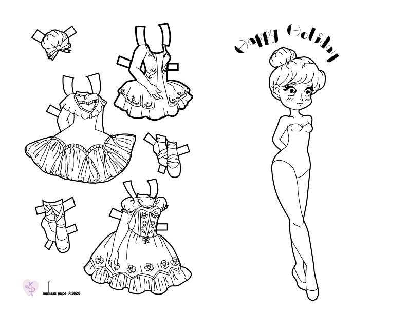 Miss missy paper dolls happy holiday card