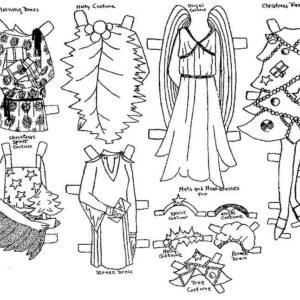 Paper doll coloring pages printable for free download