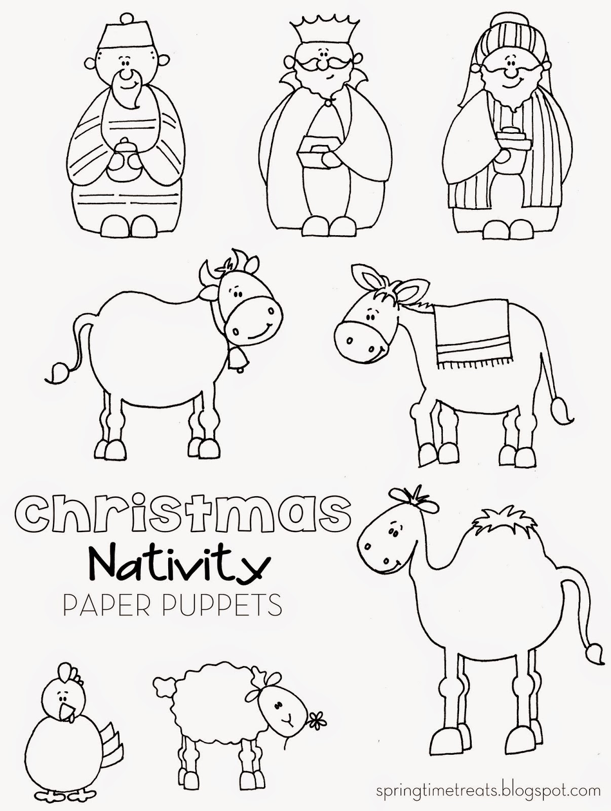 Nativity paper puppets